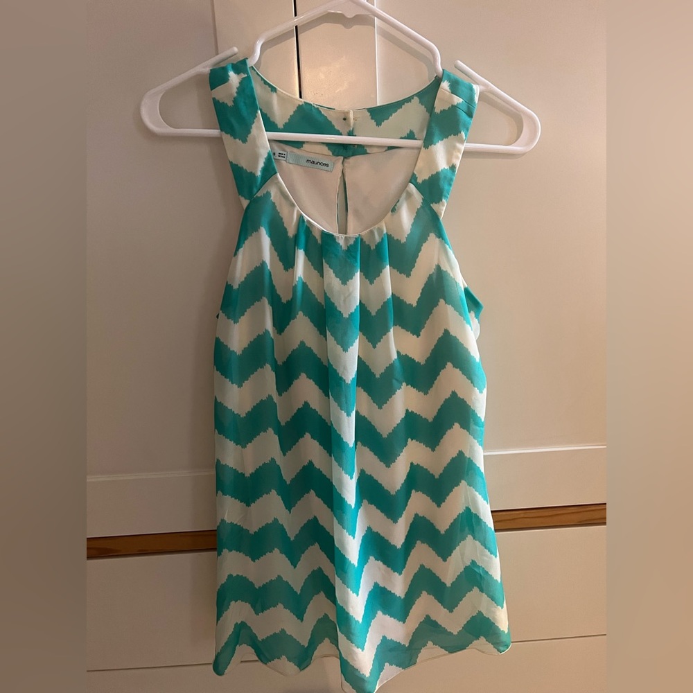 Maurice’s Teal green striped sleeveless blouse - size S - excellent condition